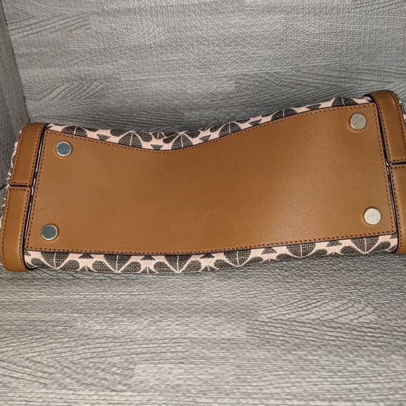 Kate Spade Flower Jacquard Market Medium Tote, Pink and Brown - Picture 3 of 10